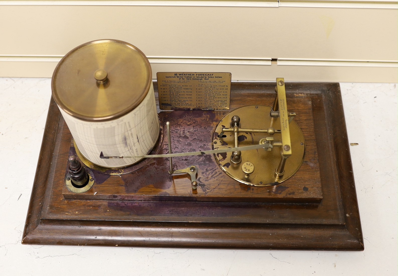 A cased mahogany barograph by Short & Mason, London, 36cm wide